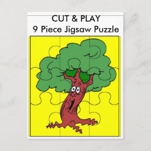 Boom, CUT & PLAY 9 stuk puzzel Briefkaart