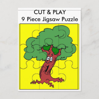 Boom, CUT & PLAY 9 stuk puzzel Briefkaart