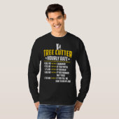 Boom Cutter Hourly verliest Funny Lumberjacking T-shirt (Voorkant volledig)