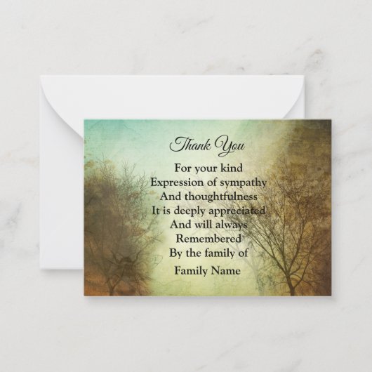  boom Dank u Notitiekaartje (Voorkant)