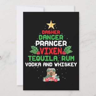 Boom Dasher Dancer Prancer Vixen Tequila Whiskey Bedankkaart