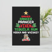 Boom Dasher Dancer Prancer Vixen Tequila Whiskey Bedankkaart (Staand voorkant)