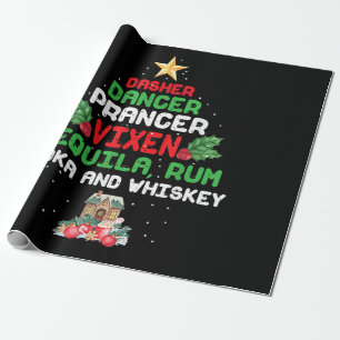 Boom Dasher Dancer Prancer Vixen Tequila Whiskey Cadeaupapier
