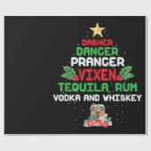 Boom Dasher Dancer Prancer Vixen Tequila Whiskey Cadeaupapier (Vlak)
