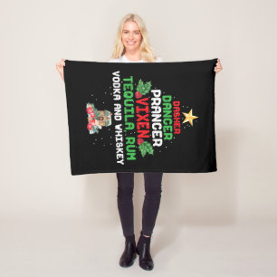 Boom Dasher Dancer Prancer Vixen Tequila Whiskey Fleece Deken