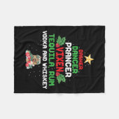Boom Dasher Dancer Prancer Vixen Tequila Whiskey Fleece Deken (Voorkant (Horizontaal))