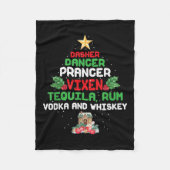 Boom Dasher Dancer Prancer Vixen Tequila Whiskey Fleece Deken (Voorkant)