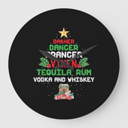 Boom Dasher Dancer Prancer Vixen Tequila Whiskey Grote Klok (Voorkant)