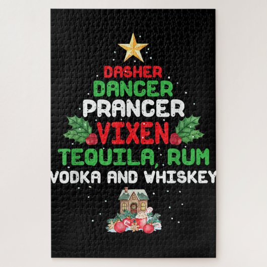 Boom Dasher Dancer Prancer Vixen Tequila Whiskey Legpuzzel (Verticaal)