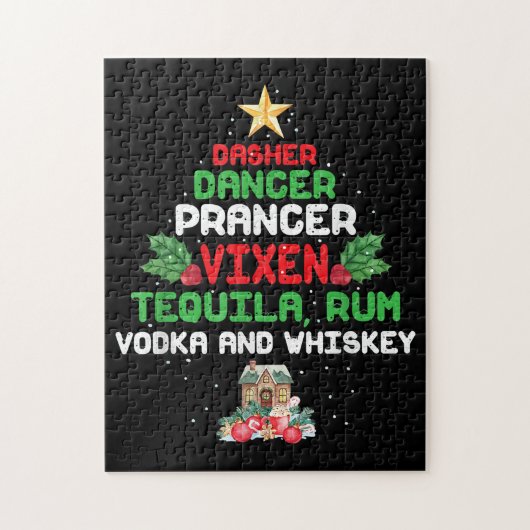Boom Dasher Dancer Prancer Vixen Tequila Whiskey Legpuzzel (Verticaal)