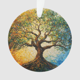 Boom der Kennis - Olie Schilderij Ornament
