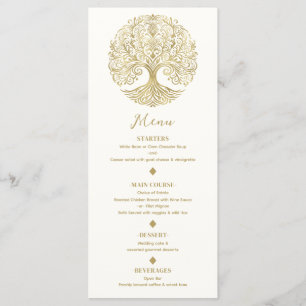 Boom des Levens Crème & Gouden Keltische Trouwmenu Menu