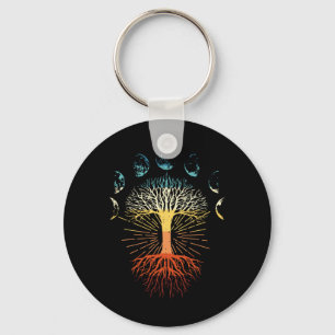 Boom Des Levens Fasen Van De Maan Retro Spiritueel Sleutelhanger