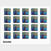 Boom des Levens Gebroken Glas Mozaïek Vierkante Sticker (Vel)