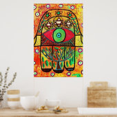 Boom des Levens Hamsa Poster (Keuken)