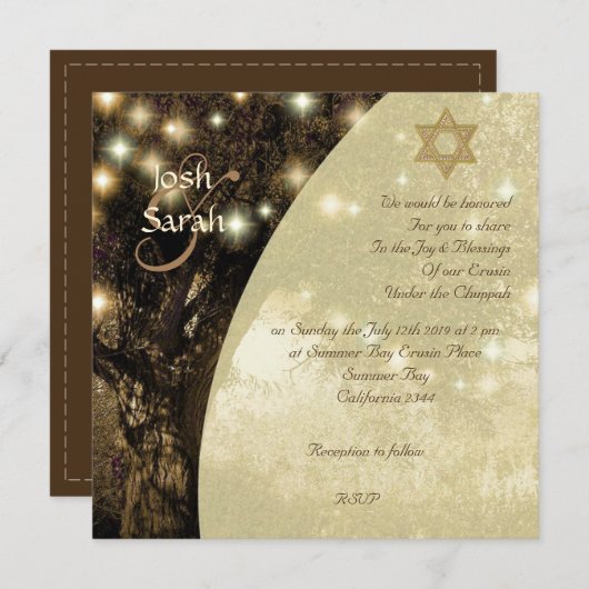 Boom des Levens Joodse bruiloft Kaart (Voorkant / Achterkant)