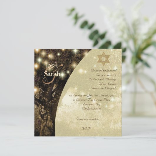 Boom des Levens Joodse bruiloft Kaart (Staand voorkant)