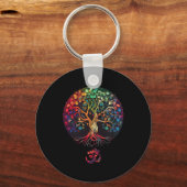 Boom Des Levens Met Om Symbool Yoga  Sleutelhanger (Voorkant)