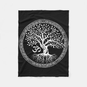 Boom Des Levens Met Om Symbool Yoga Zen Meditatie  Fleece Deken