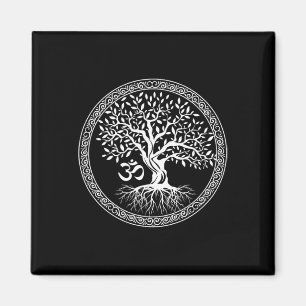 Boom Des Levens Met Om Symbool Yoga Zen Meditatie Magneet