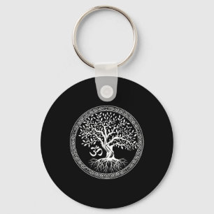 Boom Des Levens Met Om Symbool Yoga Zen Meditatie  Sleutelhanger