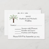 Boom des Levens Moderne Landelijke Bruiloft RSVP-r Kaart (Voorkant / Achterkant)