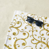 Boom des Levens Monogram Goud Luxe Modern Strandlaken (In situ)