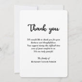 Boom des Levens Rouwen Condoleance Funeral Memoria Bedankkaart (Achterkant)