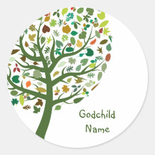 Boom des Levens Tiener Goddochter Gepersonaliseerd Ronde Sticker