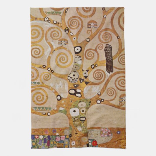 Boom des Levens van Gustav Klimt, gestileerde Art Theedoek (Verticaal)