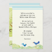 Boom des Levens, Whimsical Boy Geboorteaankondigin Kaart (Voorkant / Achterkant)