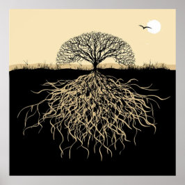 Boom des Levens Wortels Spirituele Natuur Minimali Poster