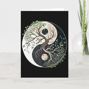 Boom Des Levens Yin Yang Yoga Natuur Lance Kunst Kaart