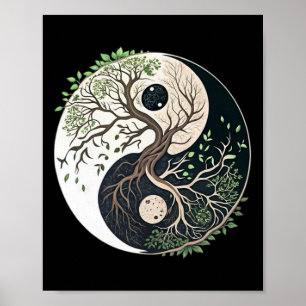 Boom Des Levens Yin Yang Yoga Natuur Lance Kunst  Poster