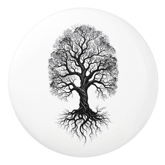 Boom des Levens Zen Keramische Knop (Voorkant)