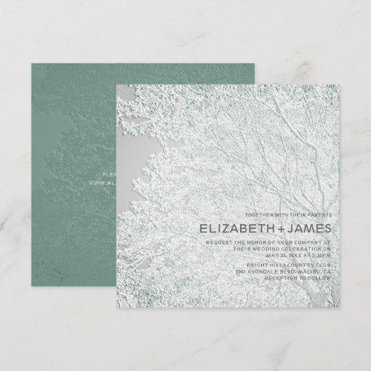 Boom die als uniek in reliëf gedompeld huwelijk wo kaart (Voorkant / Achterkant)