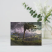 Boom die in de wind blaast tijdens een Donderd Sto Briefkaart (Staand voorkant)
