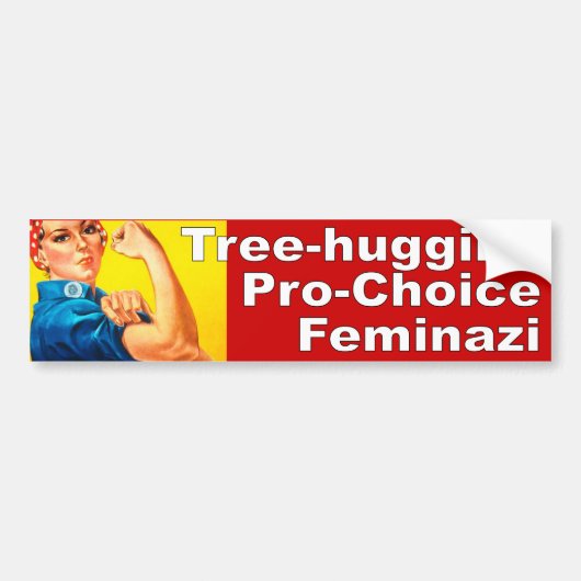 Boom die Pro-Choice Feminazi knuffelt Bumpersticker (Voorkant)