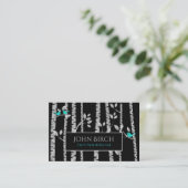 ** Boom Doctor Birch Trees Blue Birds Arborist Visitekaartje (Staand voorkant)