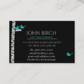 ** Boom Doctor Birch Trees Blue Birds Arborist Visitekaartje (Achterkant)