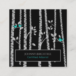 *~* Boom Doctor Blue Birds Arborist Birch Trees Vierkante Visitekaartje