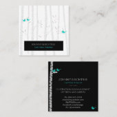 *~* Boom Doctor Blue Birds Birch Trees Arborist Vierkante Visitekaartje (Voorkant / Achterkant)