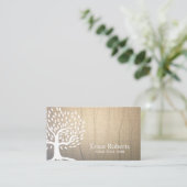  Boom Elegant Linen Texture Appointment Afsprakenkaartje (Staand voorkant)