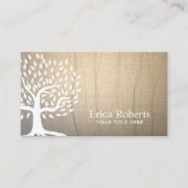  Boom Elegant Linen Texture Appointment Afsprakenkaartje (Voorkant)