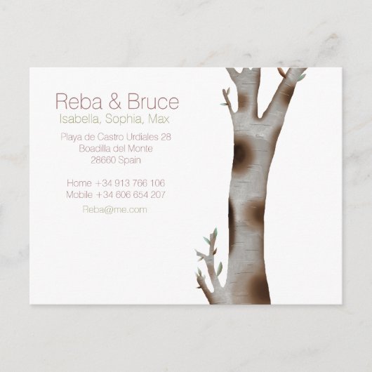 Boom Elegantie Briefkaart (Voorkant)