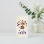 Boom en bloem - Amethyst en Gold Visitekaartje (Staand voorkant)