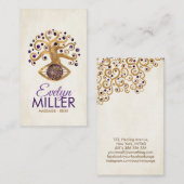 Boom en bloem - Amethyst en Gold Visitekaartje (Voorkant / Achterkant)