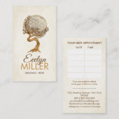 Boom en bloem - moeder van parels en goud visitekaartje (Voorkant / Achterkant)