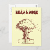 Boom en boek briefkaart (Voorkant / Achterkant)