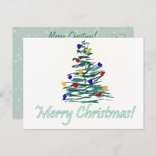 Boom en bollen - Vrolijk kerstfeest! Feestdagenkaart (Voorkant / Achterkant)